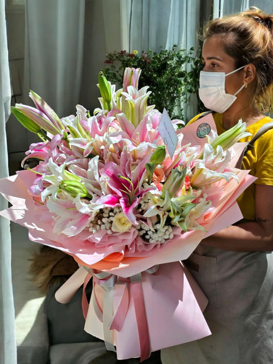 "Blush Lily Embrace"